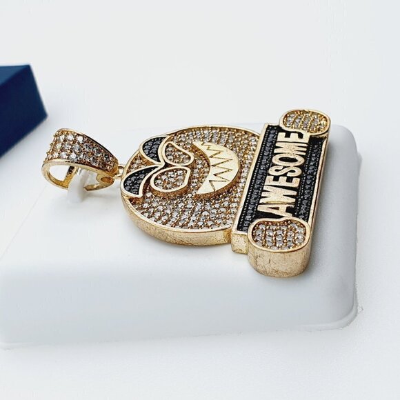 "14K Gold Plated Cubic Zircon Pendant, INUS1BR212 - Picture 10 of 11